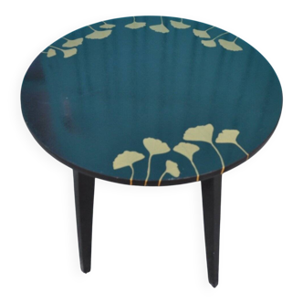 Table d'appoint noire peinte à la main, années 1960