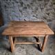Vintage pine kitchen table or desk with two drawers – 1950s