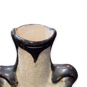 Vase pansu en céramique craquelée blanche art deco circa 1930