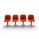 4 vintage chairs, model 231/5 in orange fabric by Wilkhahn.