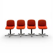 4 chaises, fauteuils vintage modèle 231/5 en tissu orange par Wilkhahn