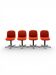 4 vintage chairs, model 231/5 in orange fabric by Wilkhahn.