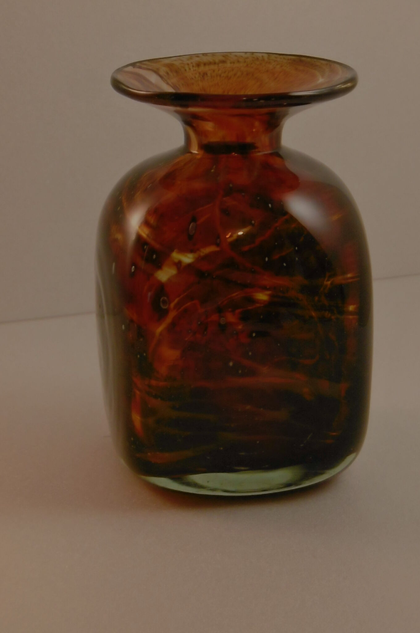 Amber-colored vase by Mdina