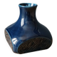 Vase contemporain en céramique émaillée bleue