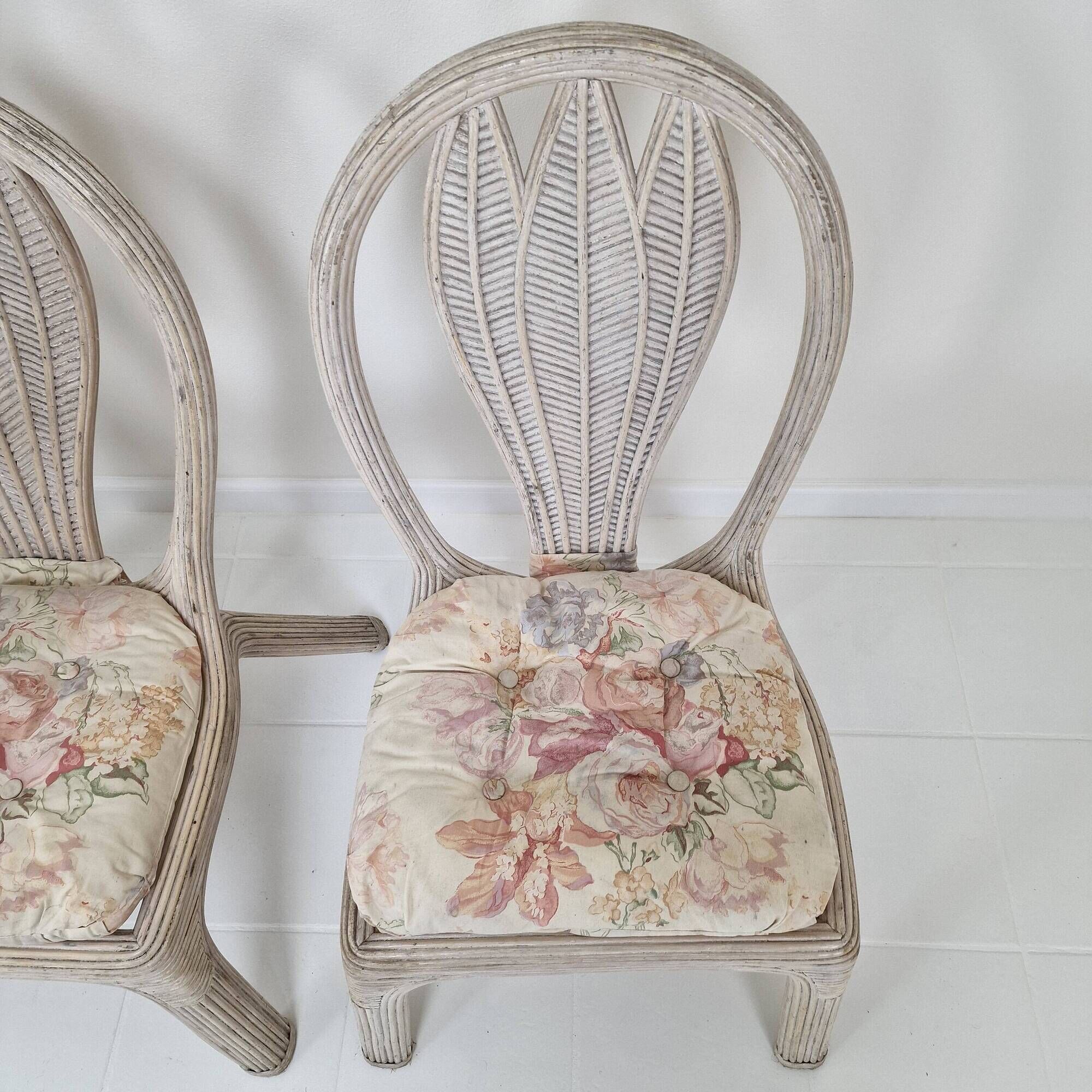 Set of 4 Vintage 'Palm Leaf' Chairs by Vivai del Sud – Hollywood Regency