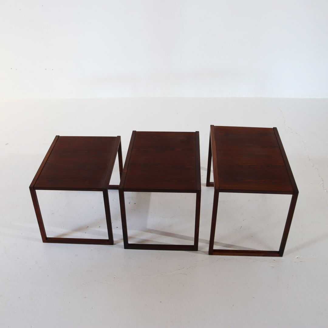 Kai Kristiansen Rosewood nesting tables for Vildbjerg Möbelfabrik