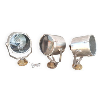 Set of 3 old boat projector lamps