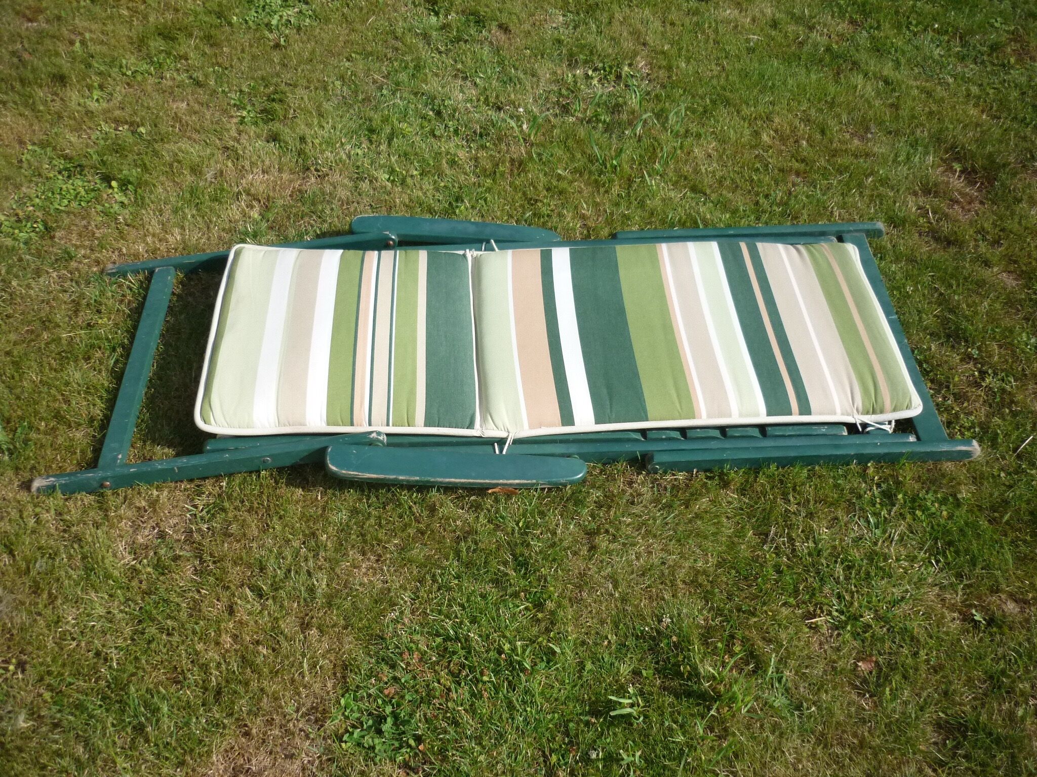 Transat chair fabric and wood folding