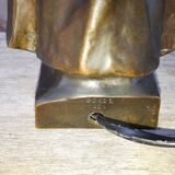 Art nouveau bronze lamp, by léo laporte blairsy et daum