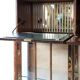 Cocktail bar furniture Tunbridge of London in brown and yellow wood, hand-painted, 1950s.