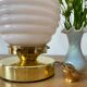 Vintage globe table lamp in pink opaline