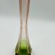 Paire de soliflores vintage en verre rose et vert