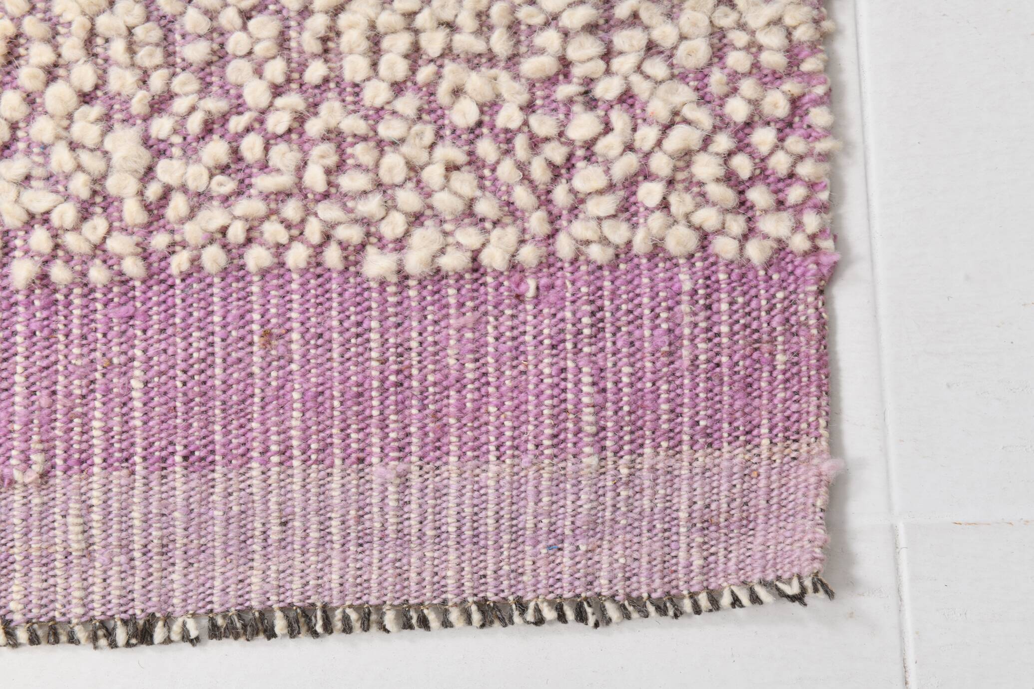 Tapis Kilim rose et beige 2x6, 68x178 cm