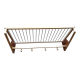 Vintage brass and teak coat rack