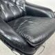 Black leather wingback swivel chair by PeeM