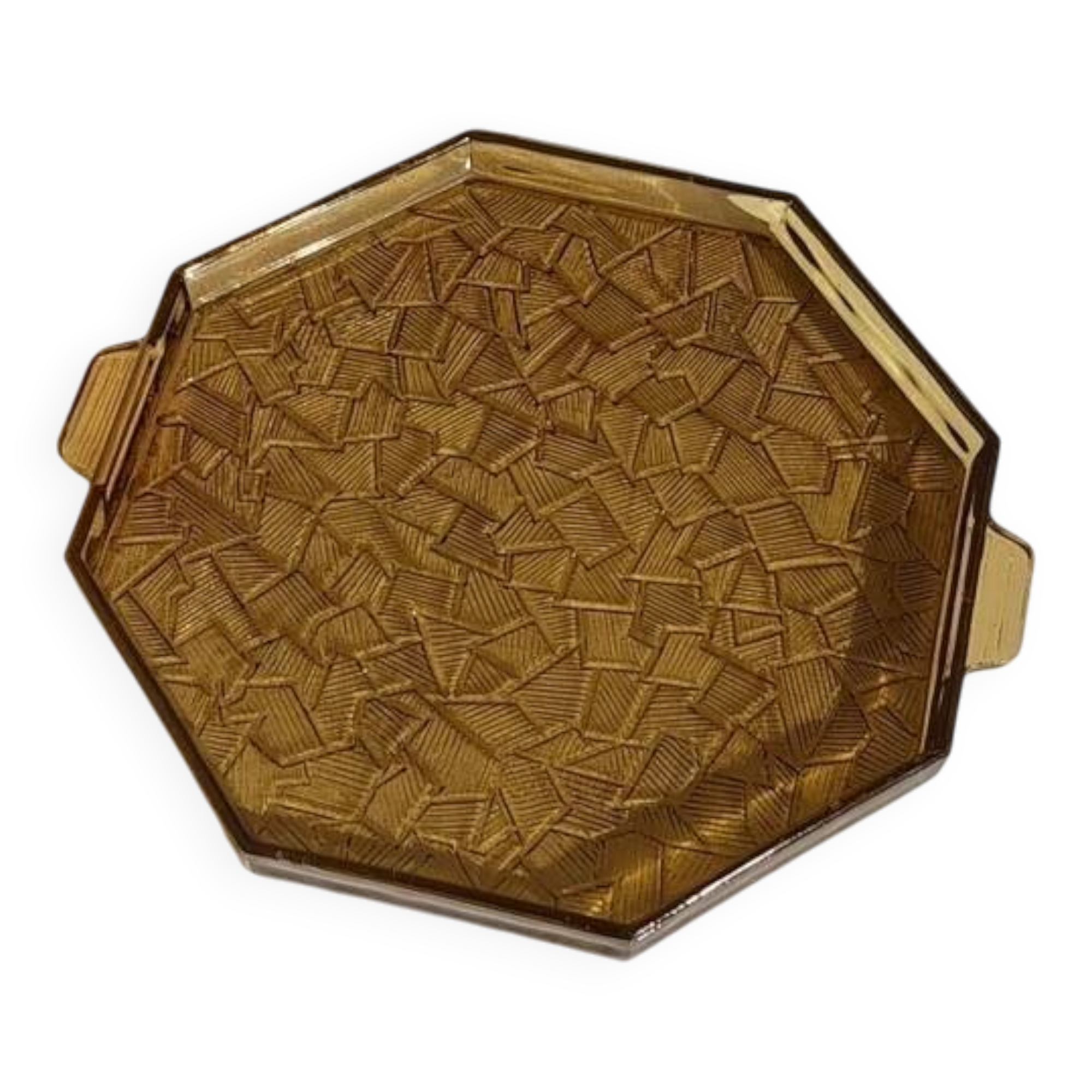 Smoked glass Art Deco tray