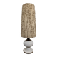 Floor lamp, standard lamp in white enamelled stoneware and wool, 60s-70s
