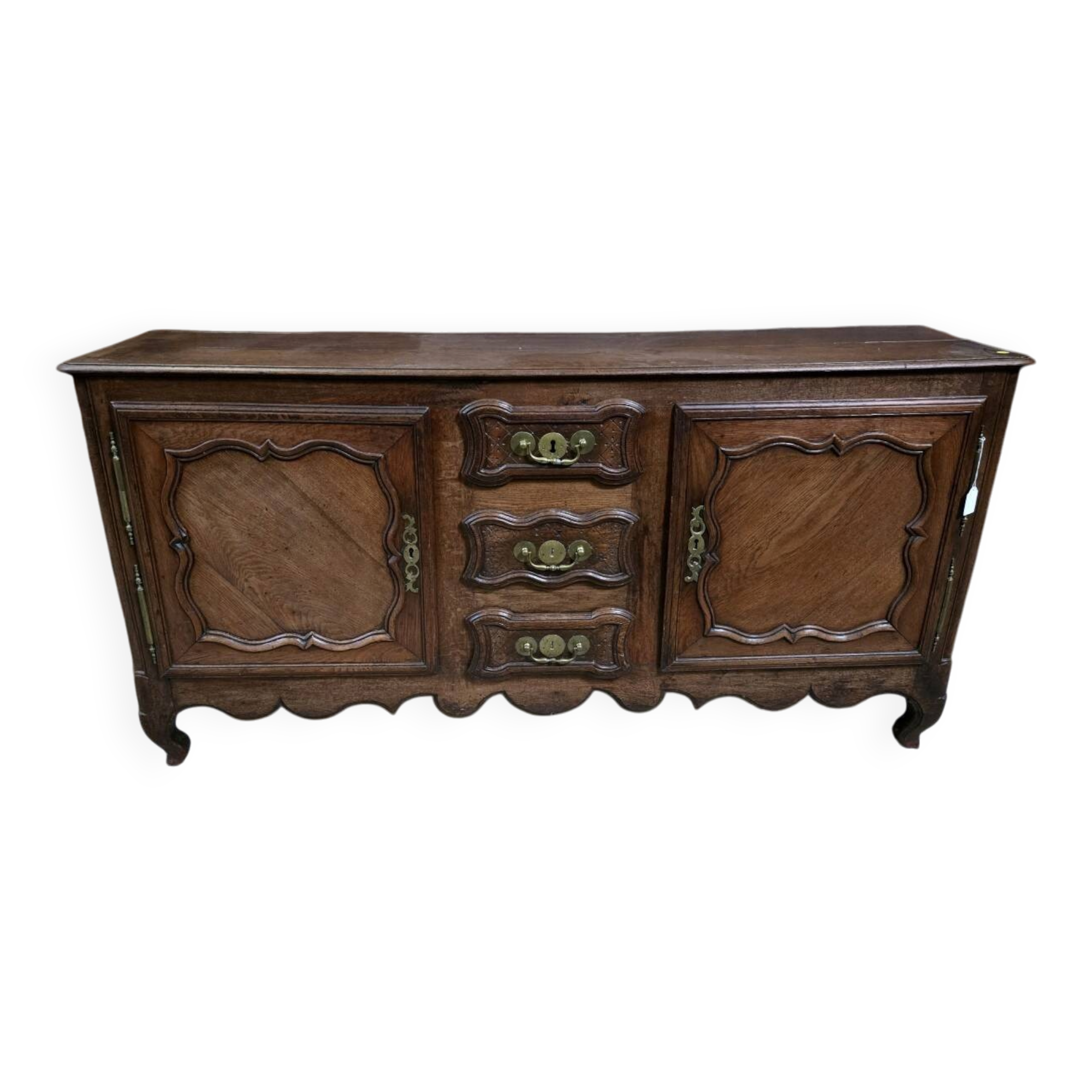 Louis XV oak buffet in enfilade style.