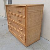 Commode osier et rotin