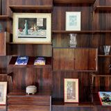 Scandinavian modular wall shelf in rosewood, Poul Cadovius, 1960s
