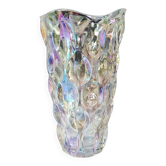 Italian Vase Design drops in relief in glass, with iridescent reflections. High 24 cm