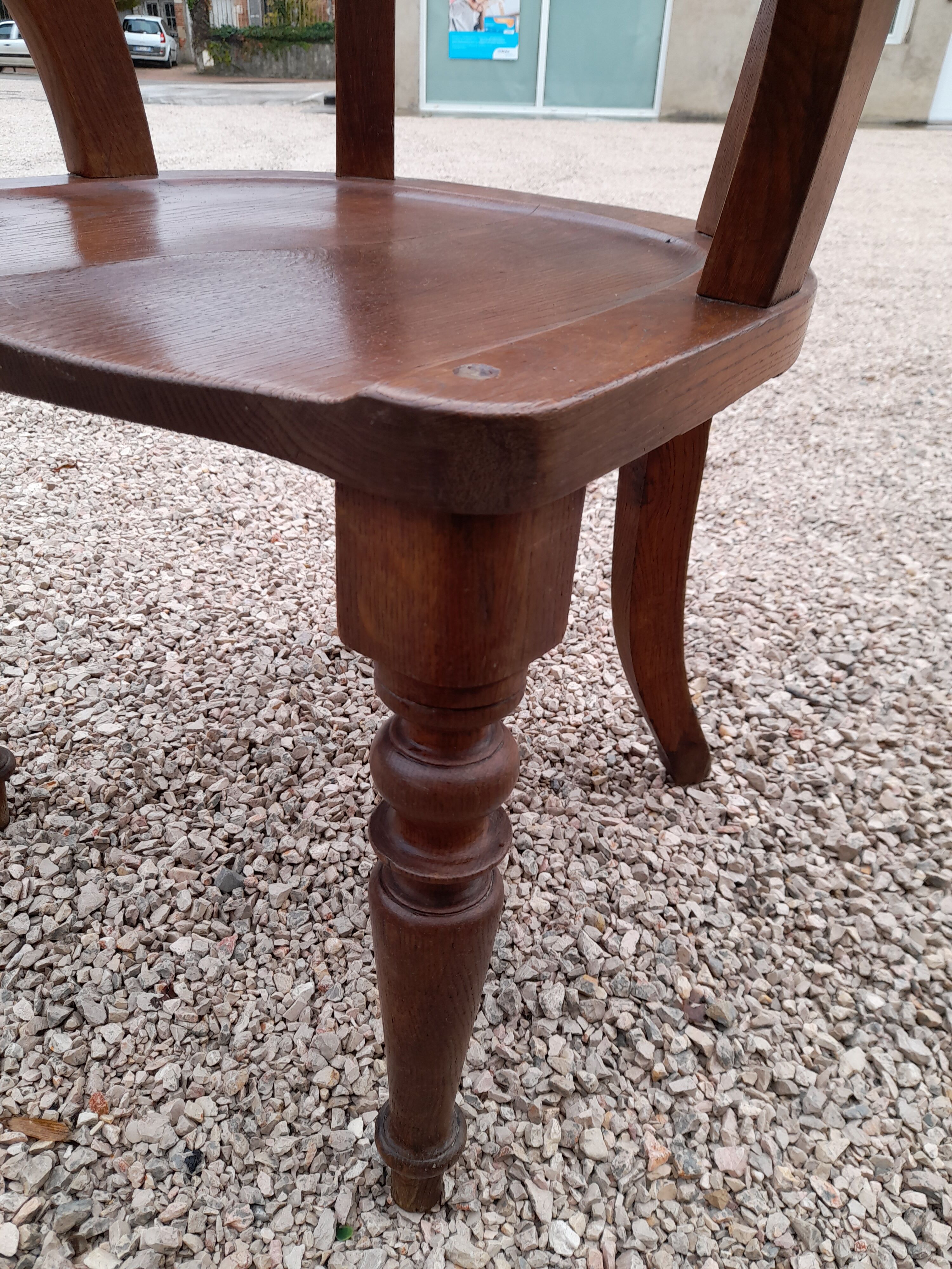 Fauteuil de bureau Louis Philippe en chêne
