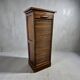 Armoire d'archives vintage en bois / armoire à rideau