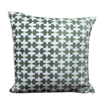 Topkapi white & green cushion cover, 50 x 50
