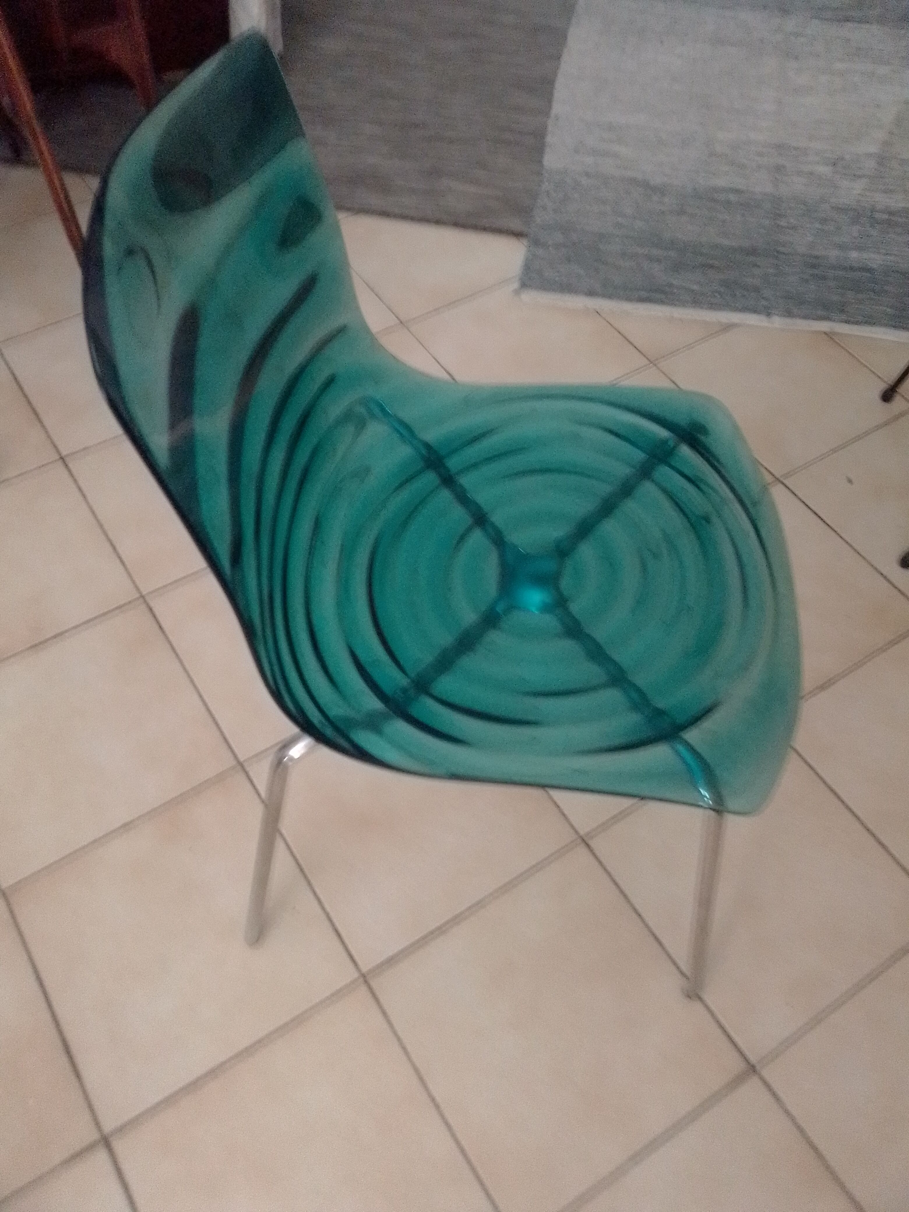 Blue polymer plastic chair Calligaris