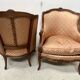 Paire de bergères de style Louis XV en bois narurel XX siècle