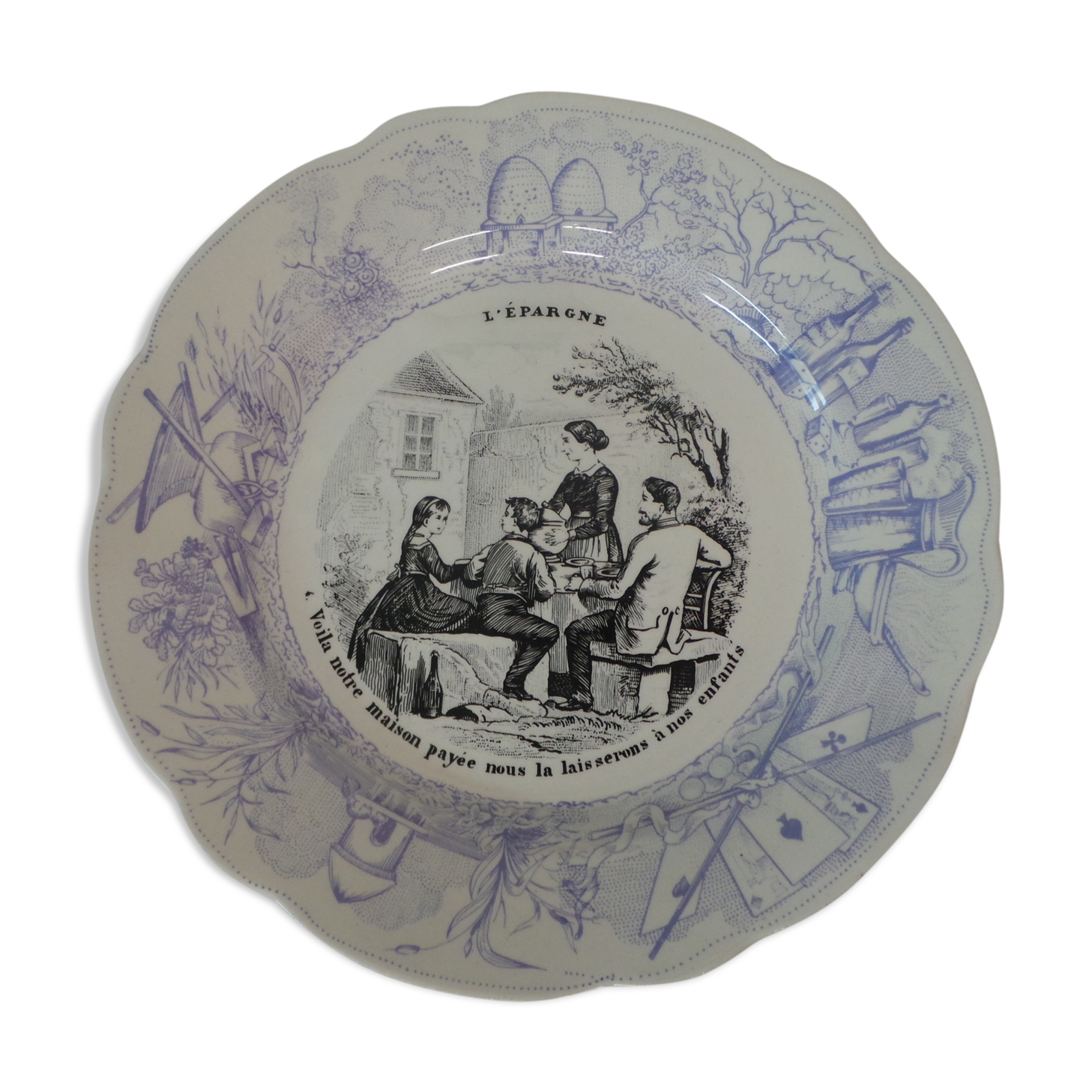 Assiette décorative dicton Sarreguemines