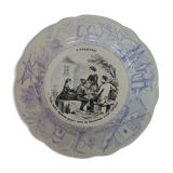 Assiette décorative dicton Sarreguemines