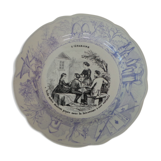 Decorative plate saying Sarreguemines