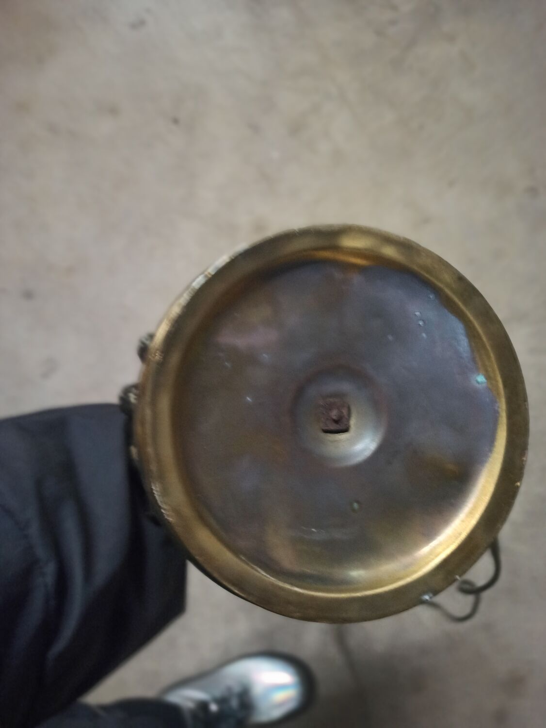 Antique brass lamp foot