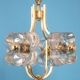 Small brass and crystal glass pendant by Sische, Germany, 1970s.