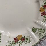 Round serving dish in Sarreguemines polychrome ironstone, Golden Sun model