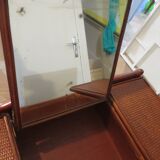 Vintage dressing table/chest - woven rattan - 5 drawers - mirror - 1960s/70s