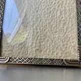 Vintage art deco  metal brass picture frame 15 cm x 11 cm convex glass