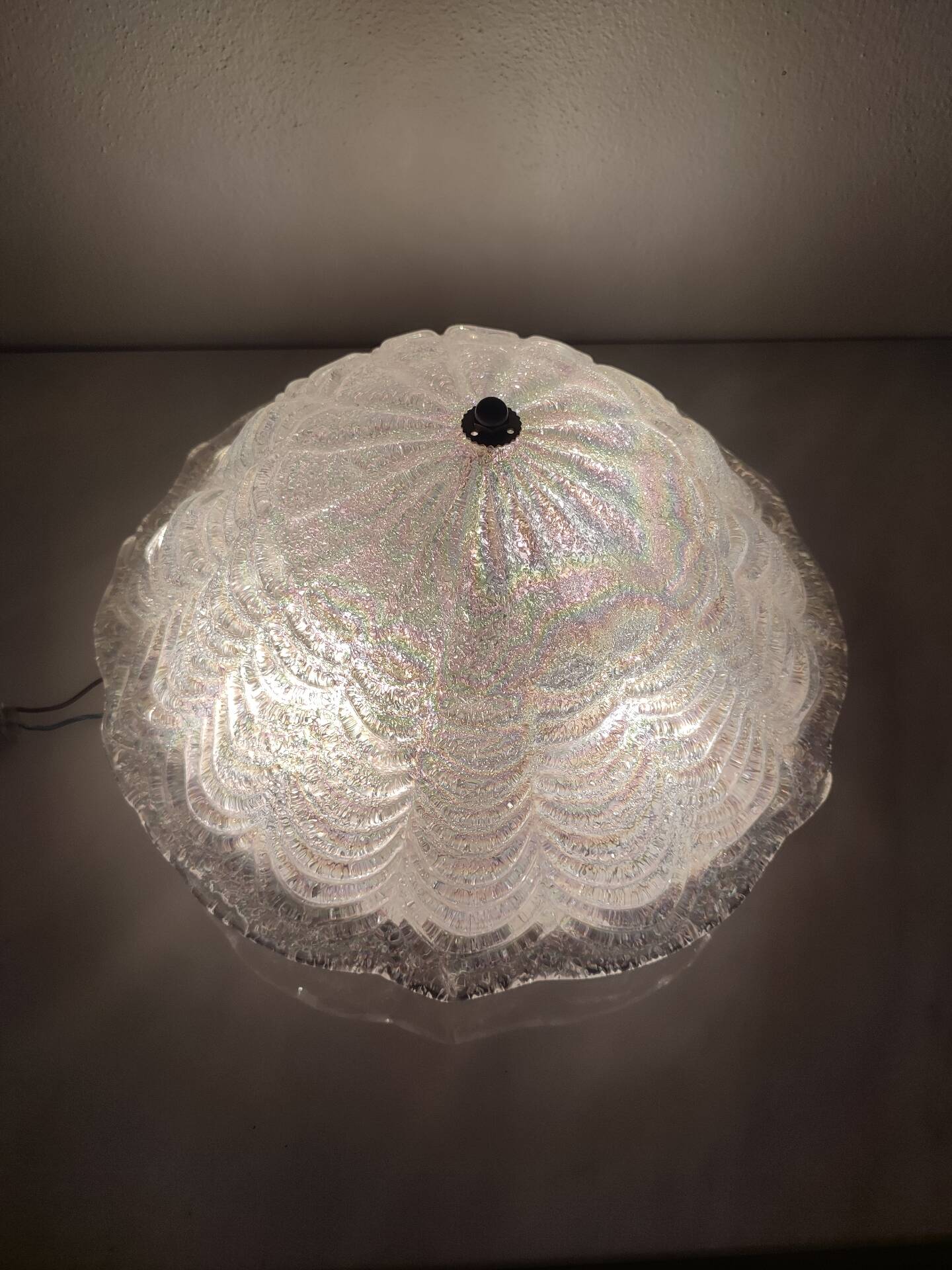 Lustre en verre de Murano irisé italien, 1970