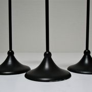 Trois bougeoirs métal laqué noir scandinaves