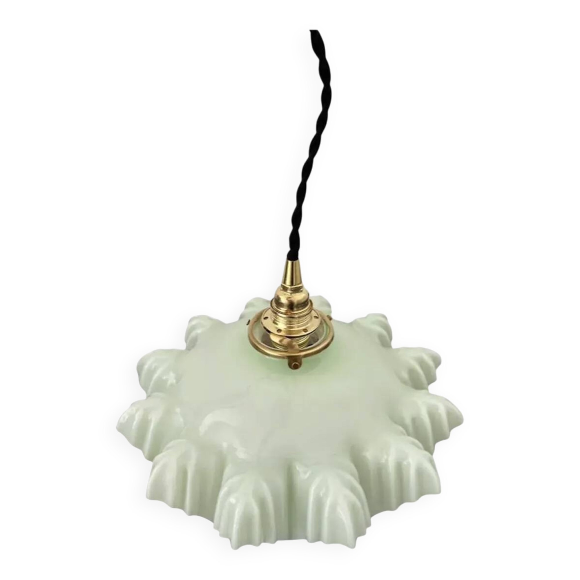 Vintage green opaline pendant light