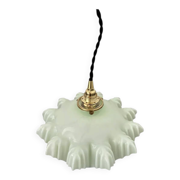 Vintage green opaline pendant light