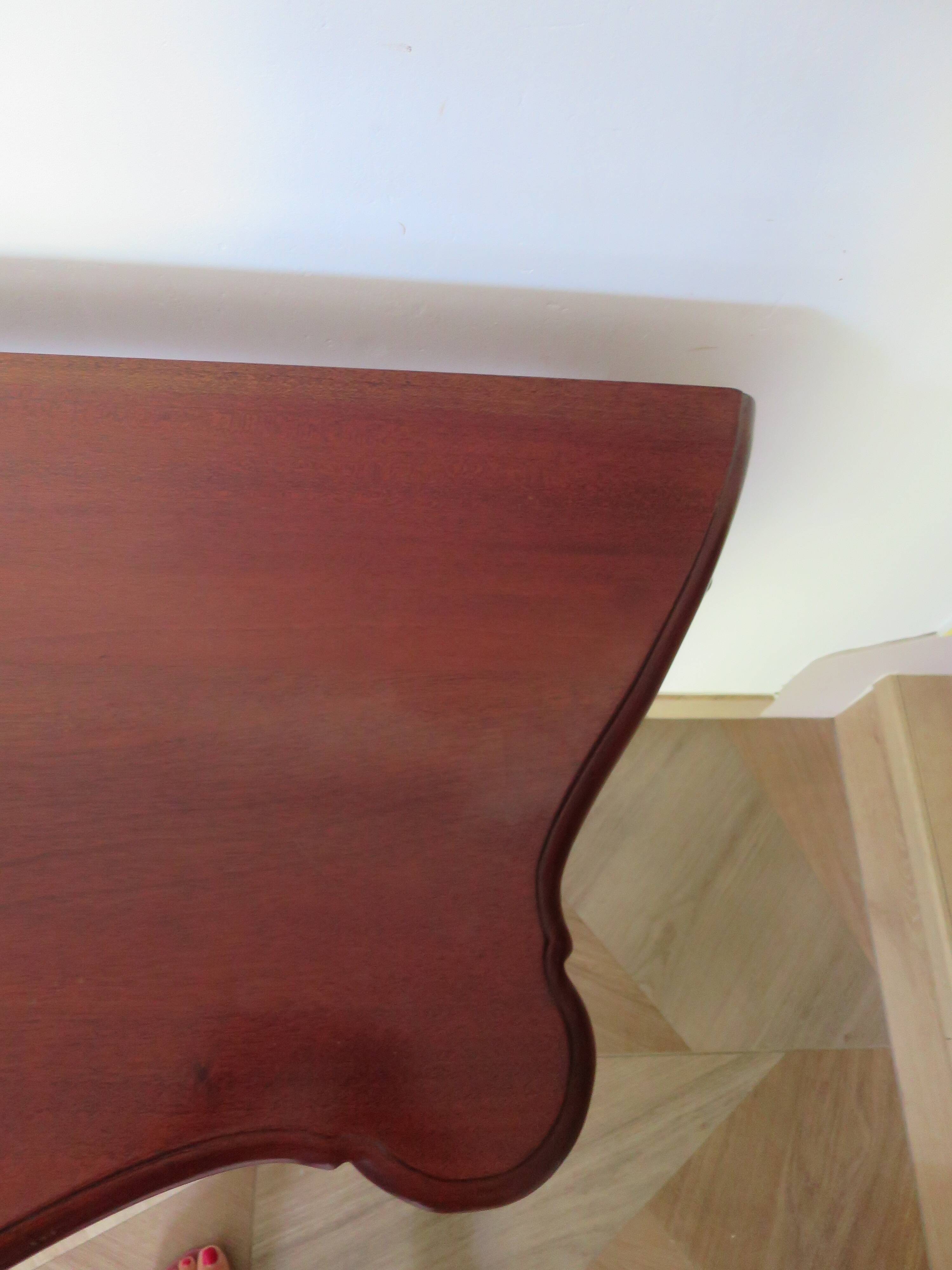 Console with curved legs - mahogany - Louis XV style - carved wood