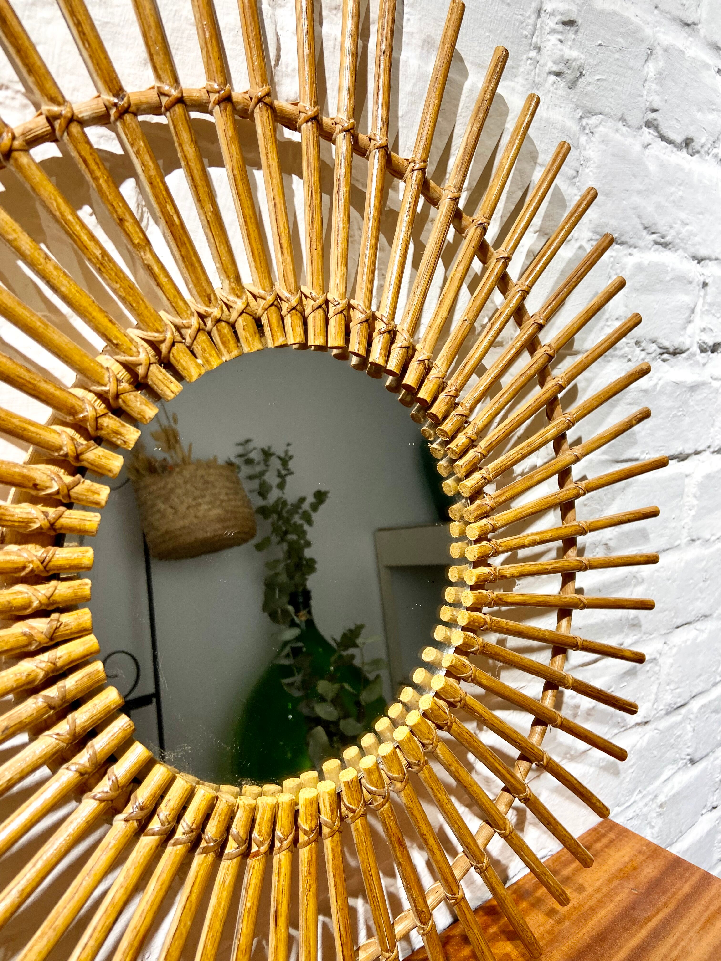 Rattan mirror