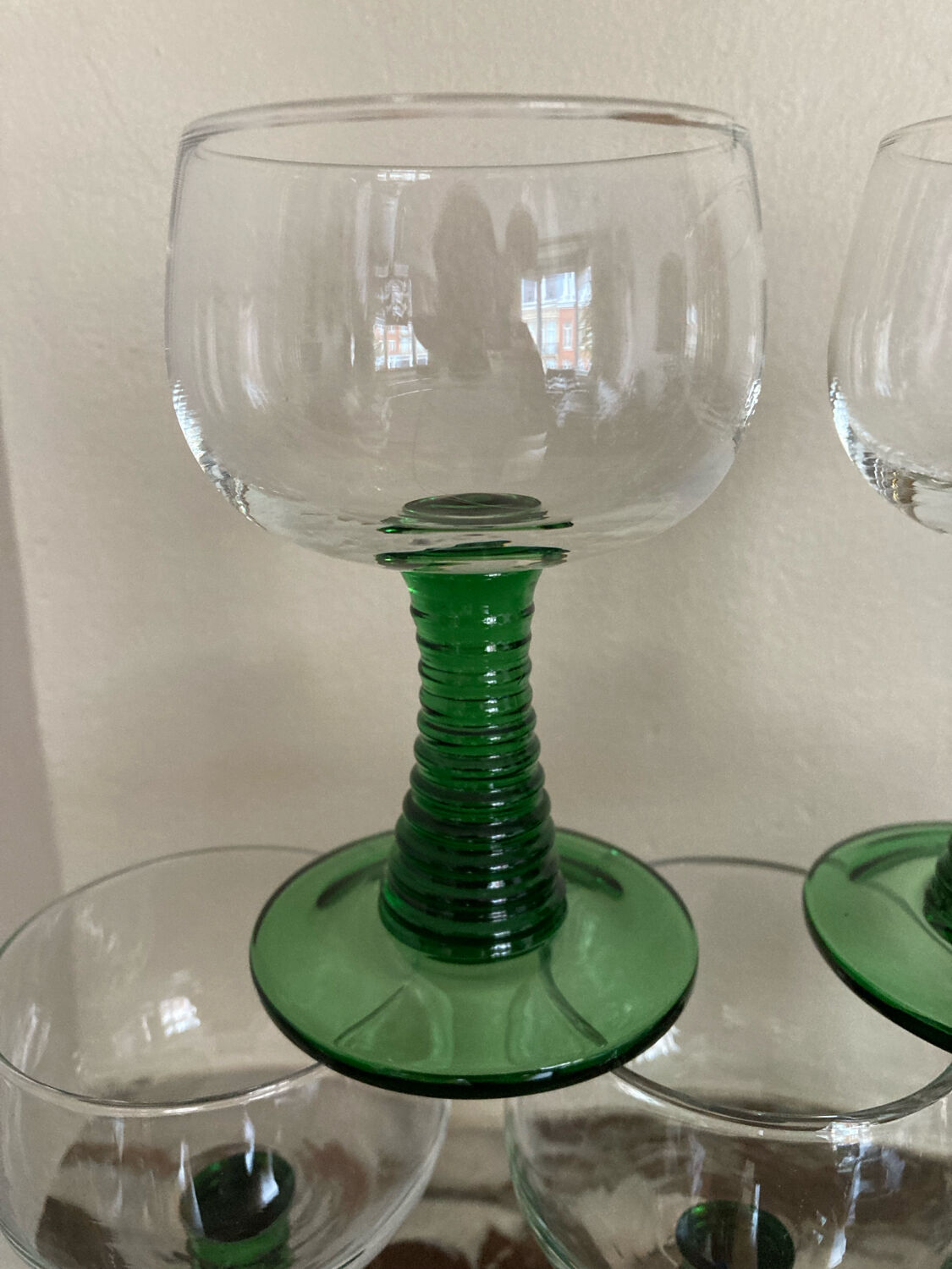 Roemer green stemmed glasses