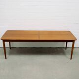 Vintage elongated teak coffee table 60s