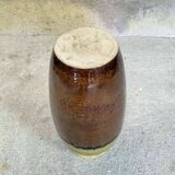 Lime green, black and brown ceramic vase.