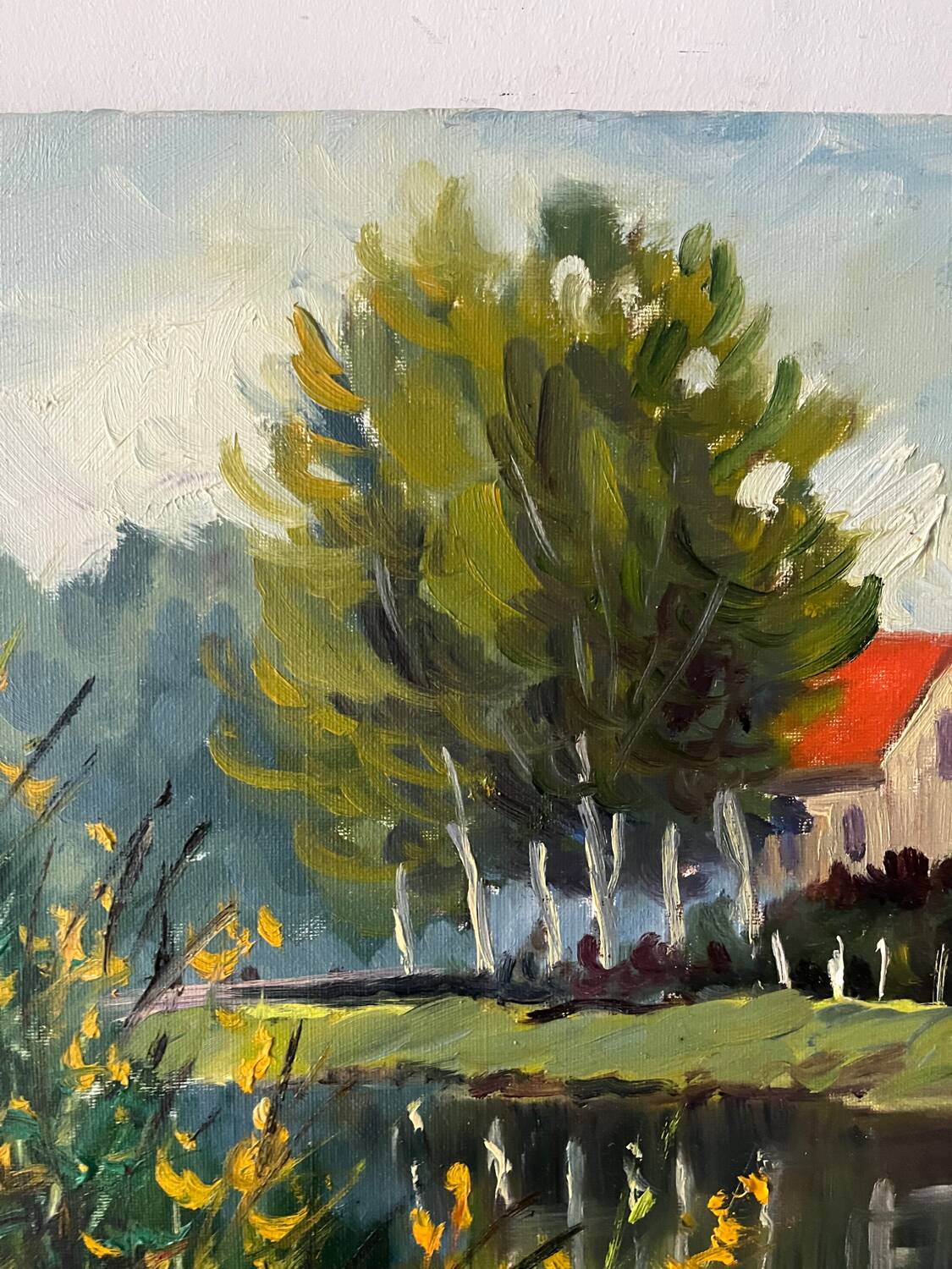 The Eure in Criqueboeuf, oil on canvas signed Quesney, 2000