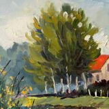 The Eure in Criqueboeuf, oil on canvas signed Quesney, 2000