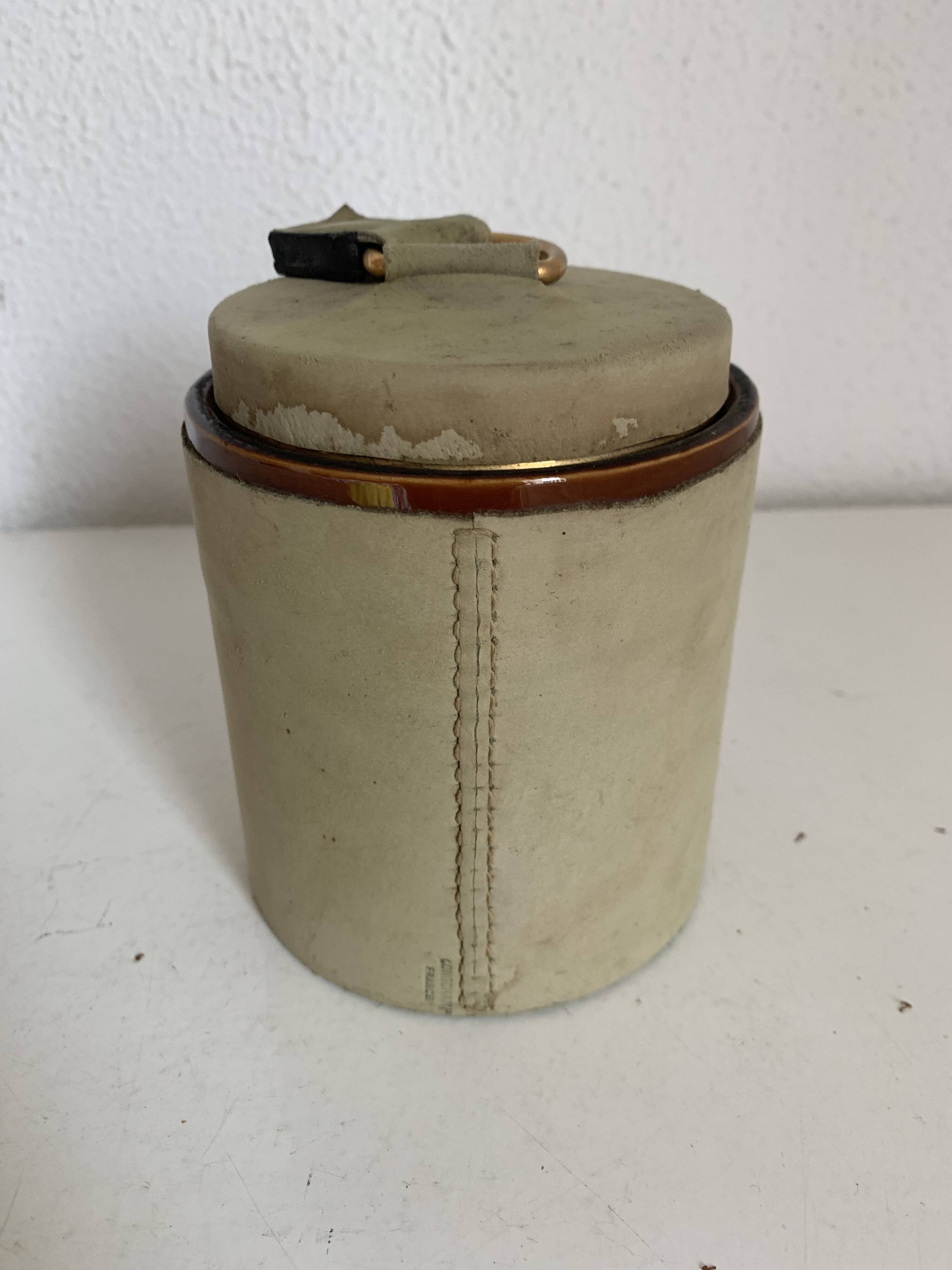 Vintage 1960 Longchamp Suede Horse Sand Cigarette Holder - 11 x 10 cm